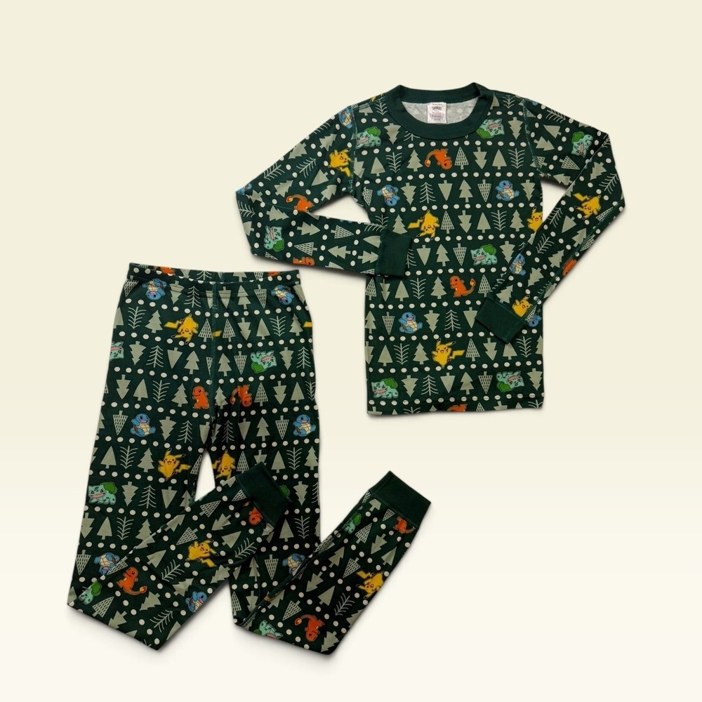 Hanna Andersson Pokemon Organic Cotton Pajamas Set Green Kids 10 / 140cm